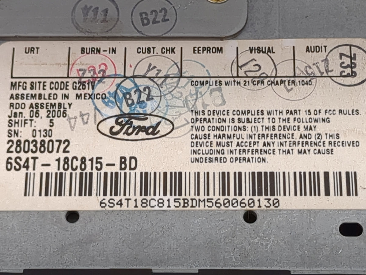 2005-2006 Ford Focus Radio AM FM Cd Player Receiver Replacement Fits Fits 2005 2006 OEM Used Auto Parts - Oemusedautoparts1.