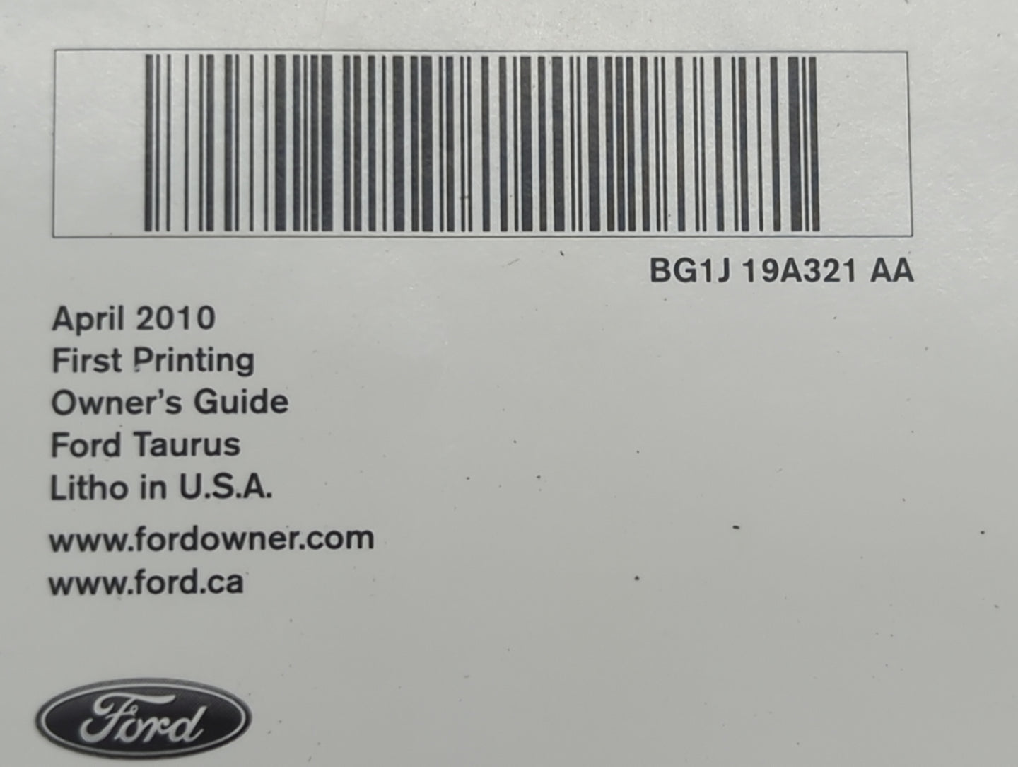 0 Ford Taurus Owners Manual Book Guide OEM Used Auto Parts - Oemusedautoparts1.com