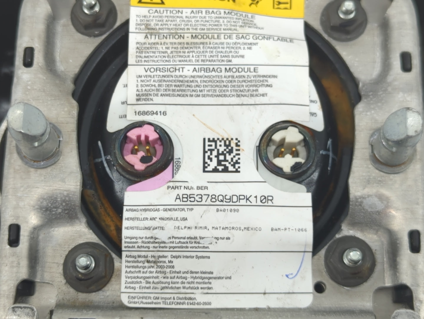 2004-2004 Gmc Envoy Air Bag Driver Left Steering Wheel Mounted Black - Oemusedautoparts1.com