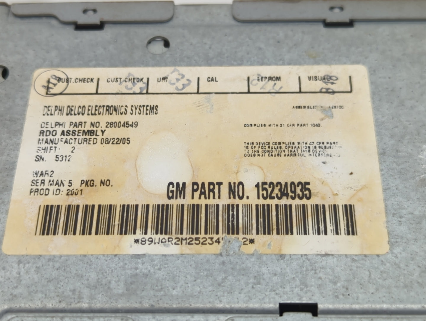 2005-2006 Gmc Envoy Xl Radio AM FM Cd Player Receiver Replacement Fits Fits 2005 2006 2007 OEM Used Auto Parts - Oemusedauto