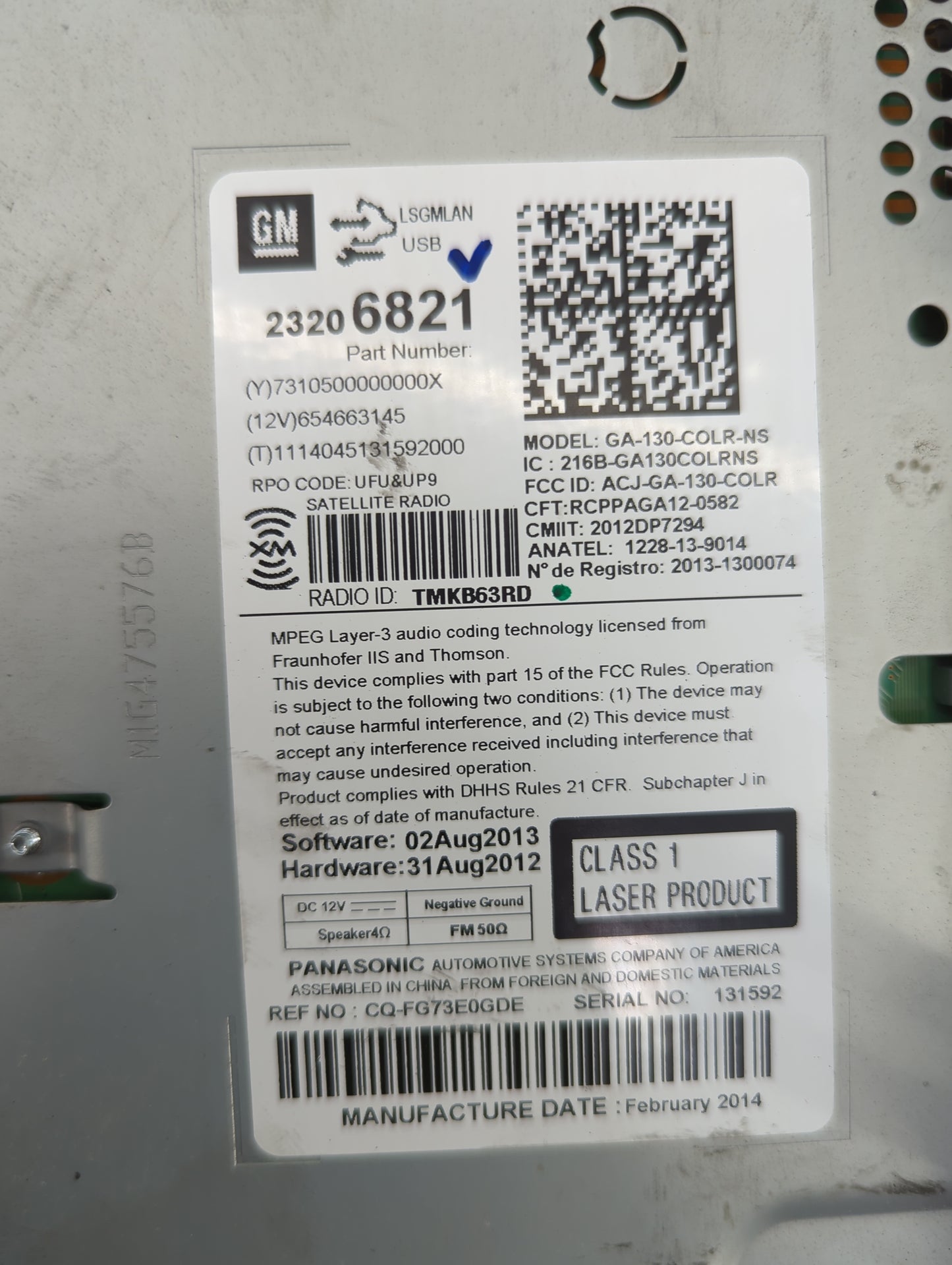 2014 Gmc Terrain Radio AM FM Cd Player Receiver Replacement Fits OEM Used Auto Parts - Oemusedautoparts1.com