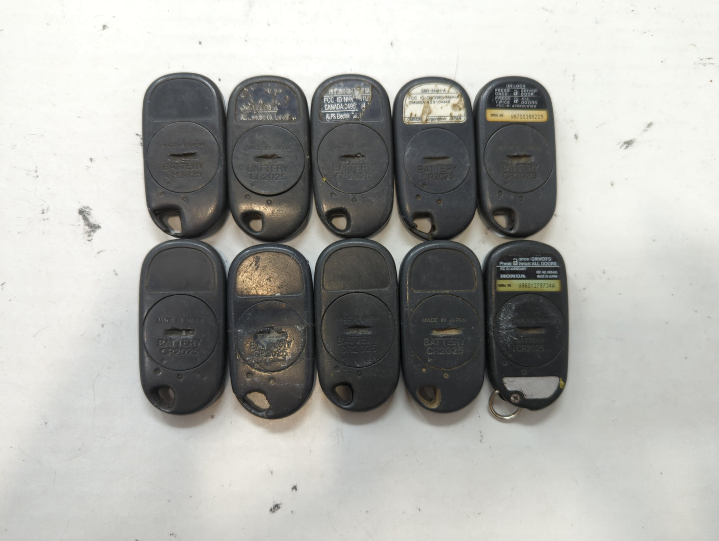 Lot of 10 Honda Keyless Entry Remote Fob MIXED FCC IDS MIXED PART NUMBERS - Oemusedautoparts1.com