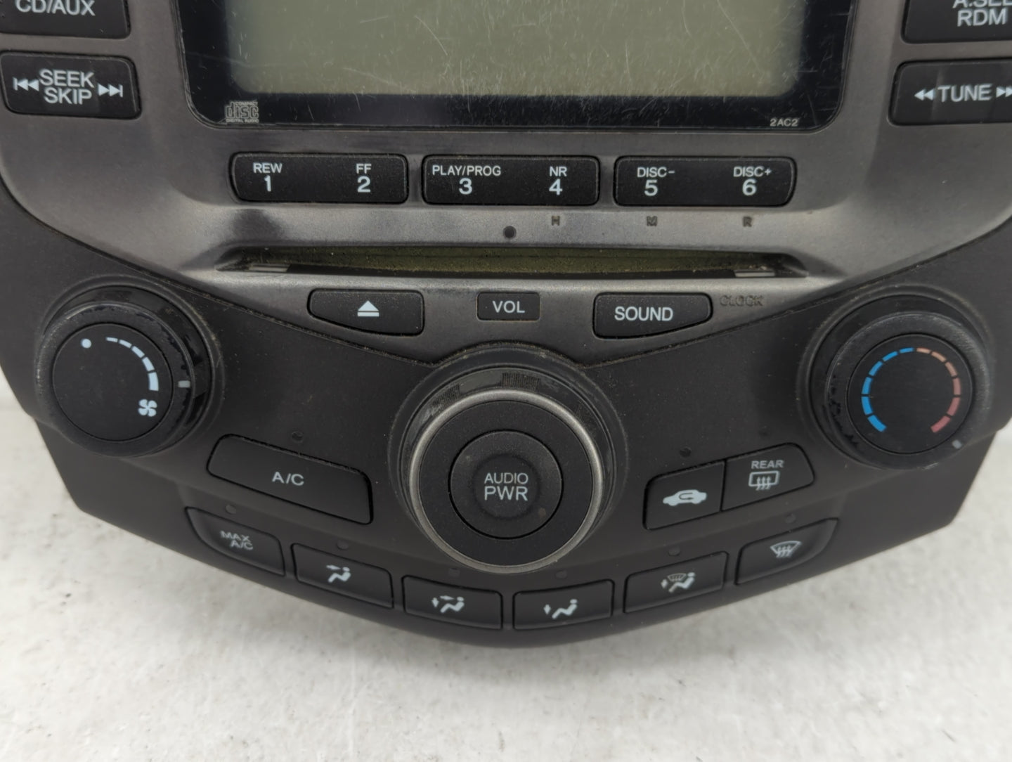 2003-2007 Honda Accord Radio AM FM Cd Player Receiver Replacement Fits Fits 2003 2004 2005 2006 2007 OEM Used Auto Parts - O