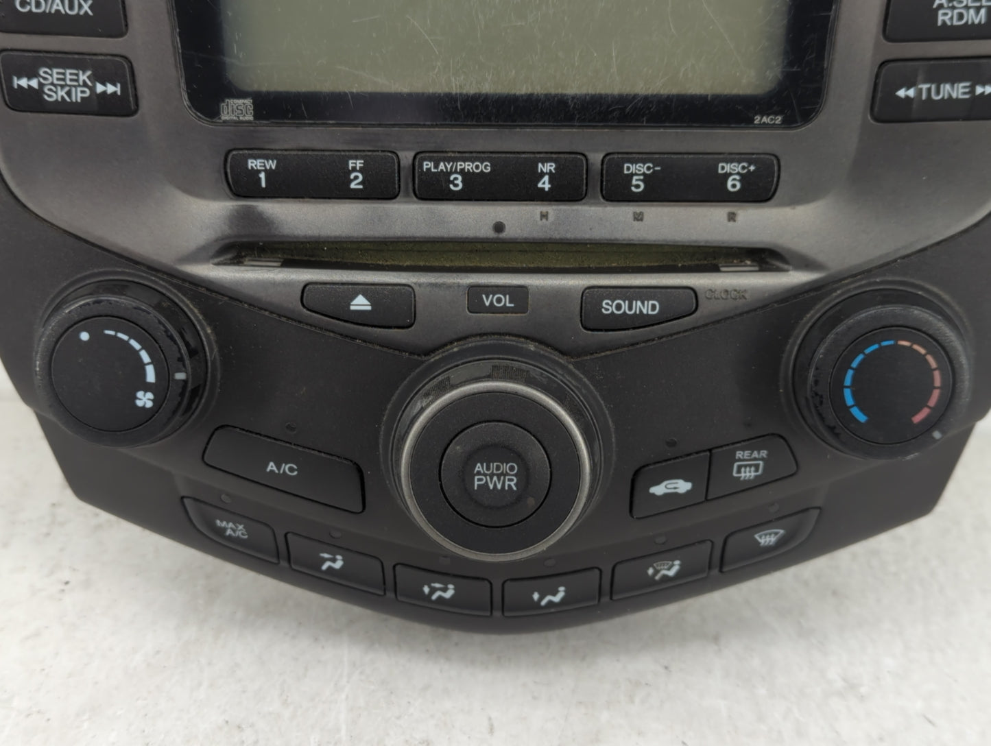 2003-2007 Honda Accord Radio AM FM Cd Player Receiver Replacement Fits Fits 2003 2004 2005 2006 2007 OEM Used Auto Parts - O