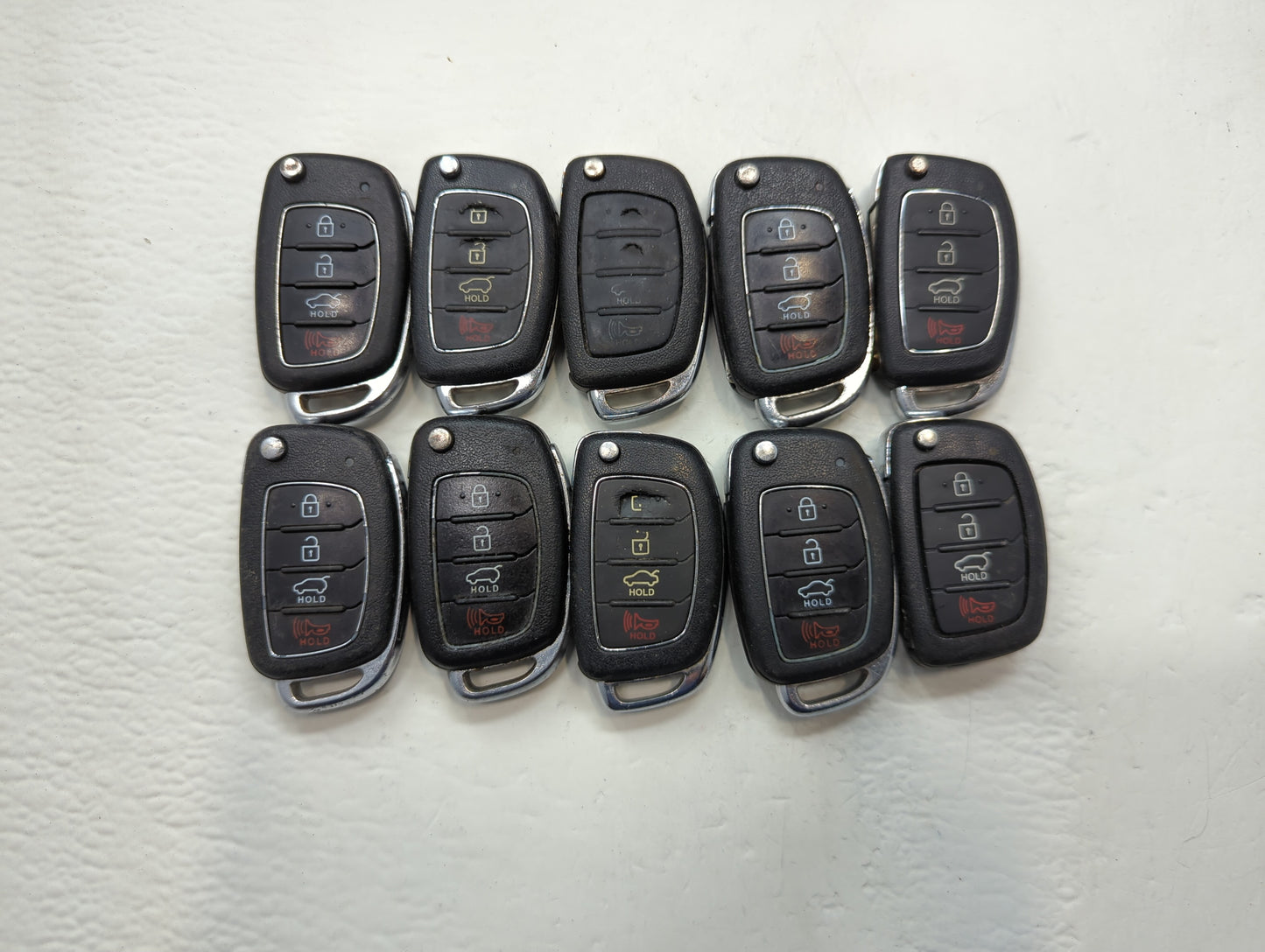 Lot of 10 Hyundai Keyless Entry Remote Fob TQ8-RKE-4F25 MIXED PART - Oemusedautoparts1.com