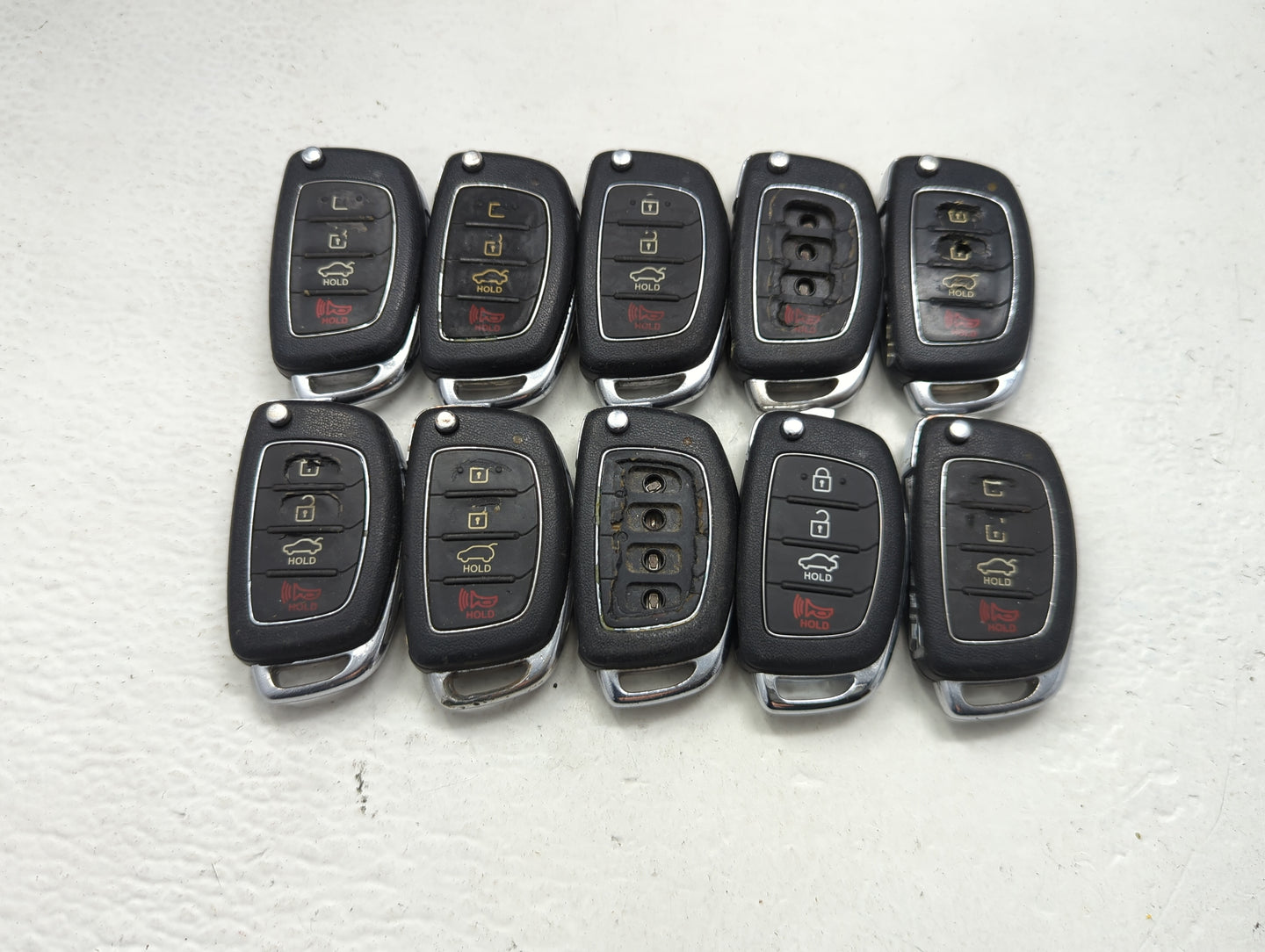 Lot of 10 Hyundai Keyless Entry Remote Fob MIXED FCC IDS MIXED PART - Oemusedautoparts1.com