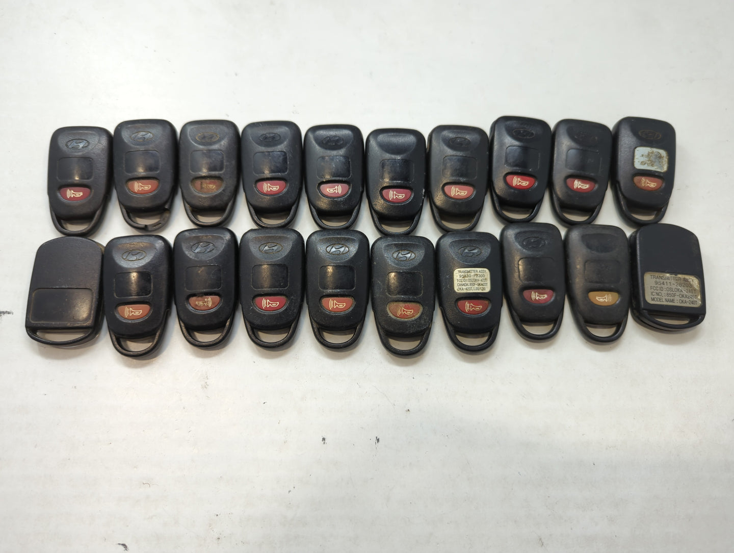 Lot of 20 Hyundai Keyless Entry Remote Fob MIXED FCC IDS MIXED PART - Oemusedautoparts1.com