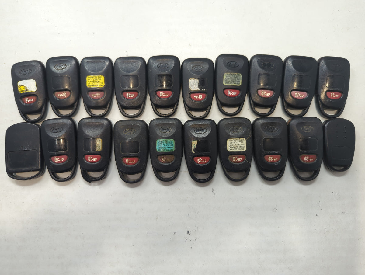 Lot of 20 Hyundai Keyless Entry Remote Fob MIXED FCC IDS MIXED PART 591500 - Oemusedautoparts1.com
