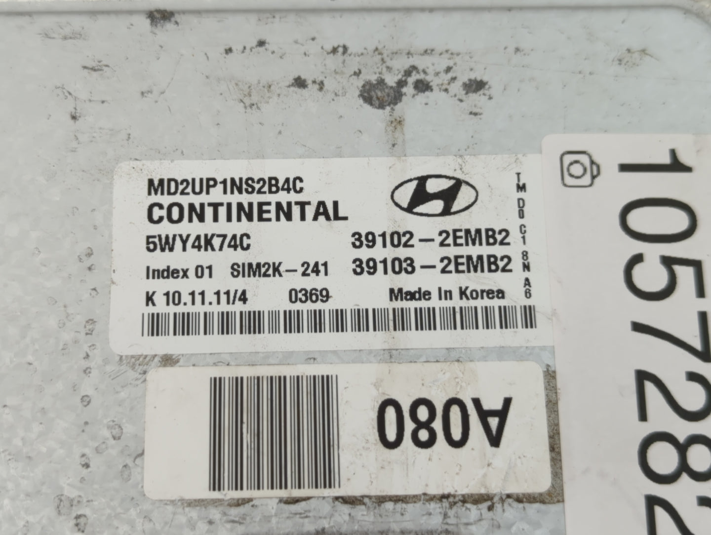 2011-2013 Hyundai Elantra PCM Engine Control Computer ECU ECM PCU OEM P/N:39102-2EBM2 Fits Fits 2011 2012 2013 OEM Used Auto