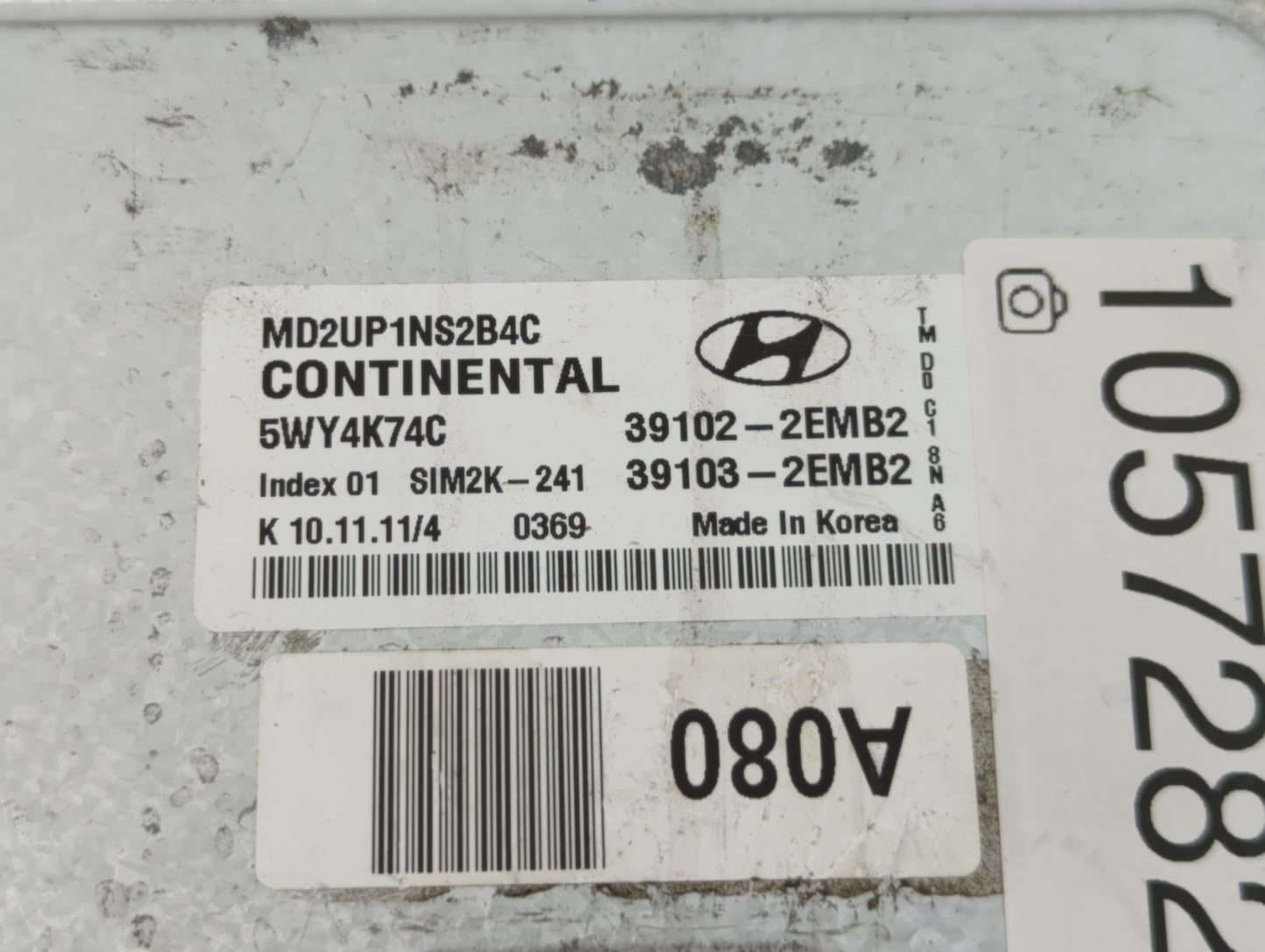 2011-2013 Hyundai Elantra PCM Engine Control Computer ECU ECM PCU OEM P/N:39102-2EBM2 Fits Fits 2011 2012 2013 OEM Used Auto