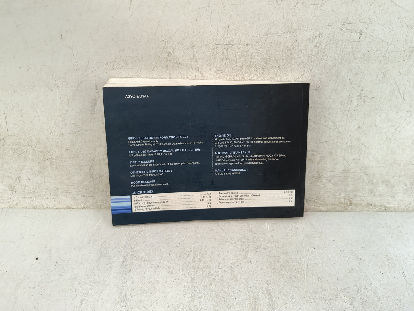 0 Hyundai Elantra Owners Manual Book Guide OEM Used Auto Parts - Oemusedautoparts1.com