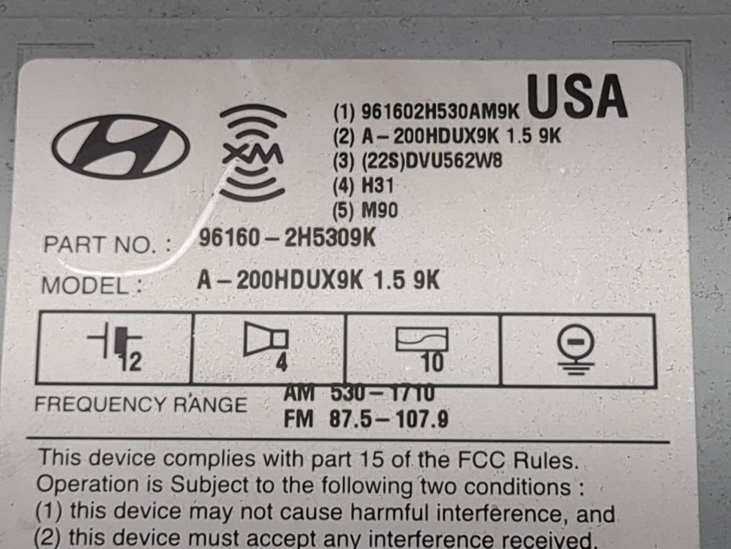 2007-2010 Hyundai Elantra Radio AM FM Cd Player Receiver Replacement Fits Fits 2007 2008 2009 2010 OEM Used Auto Parts - Oem