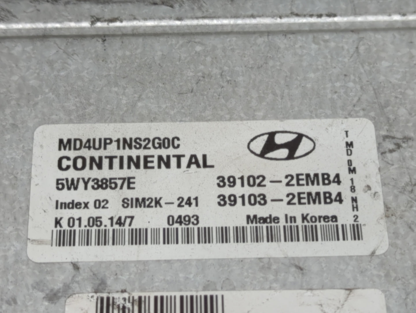 2014-2016 Hyundai Elantra PCM Engine Control Computer ECU ECM PCU OEM P/N:39102-2EMB6 39103-2EMB6 Fits Fits 2014 2015 2016 O