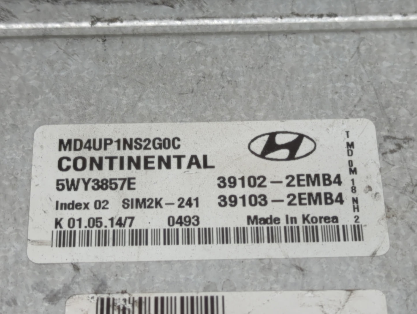 2014-2016 Hyundai Elantra PCM Engine Control Computer ECU ECM PCU OEM P/N:39102-2EMB6 39103-2EMB6 Fits Fits 2014 2015 2016 O