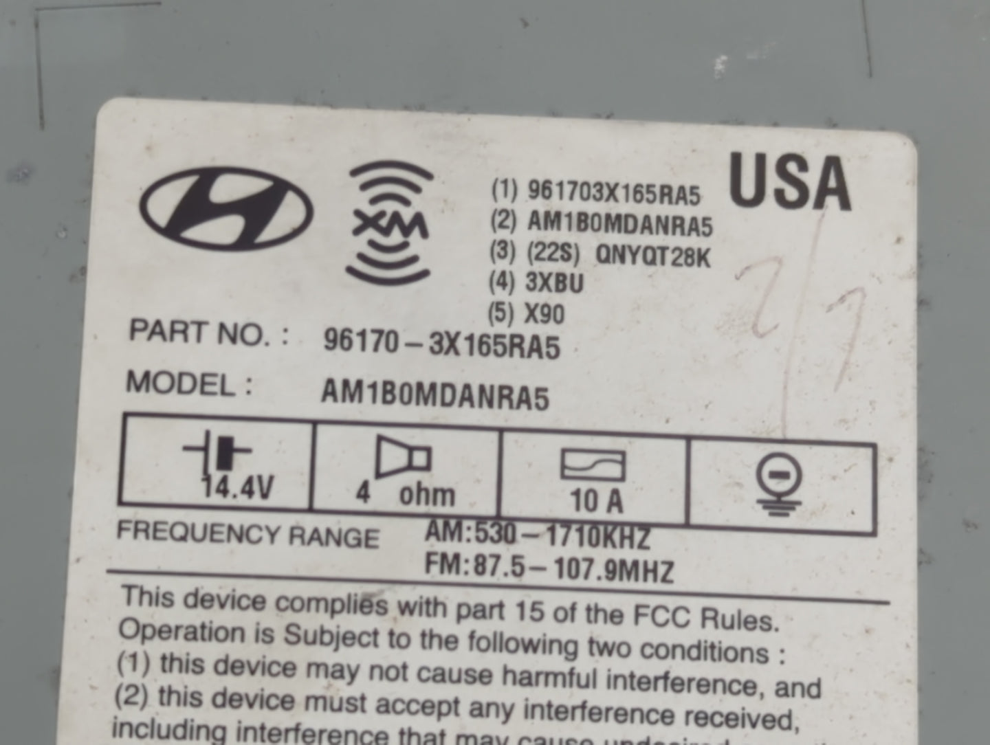 2013 Hyundai Elantra Radio AM FM Cd Player Receiver Replacement P/N:96170-3X165RA5 Fits OEM Used Auto Parts - Oemusedautopar