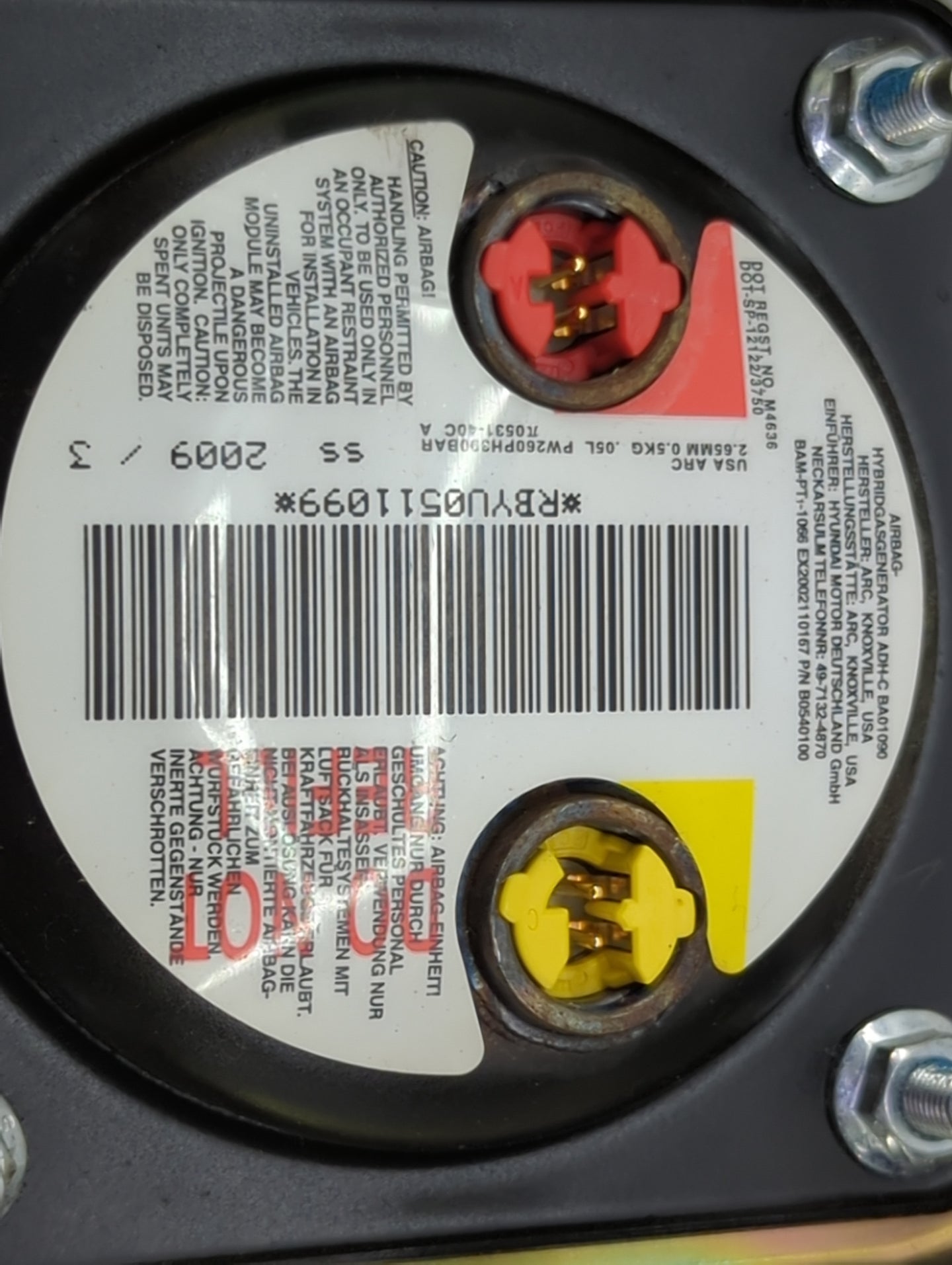 2009-2010 Hyundai Sonata Air Bag Driver Left Steering Wheel Mounted - Oemusedautoparts1.com