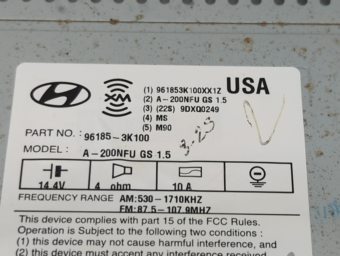 2009-2010 Hyundai Sonata Radio AM FM Cd Player Receiver Replacement Fits Fits 2009 2010 OEM Used Auto Parts - Oemusedautopar