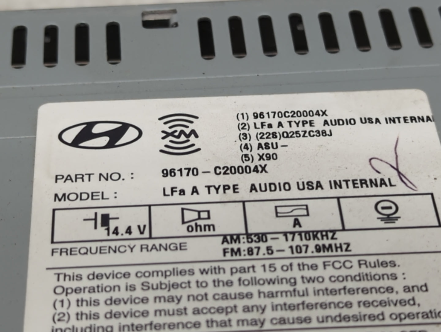 2015 Hyundai Sonata Radio AM FM Cd Player Receiver Replacement Fits OEM Used Auto Parts - Oemusedautoparts1.com