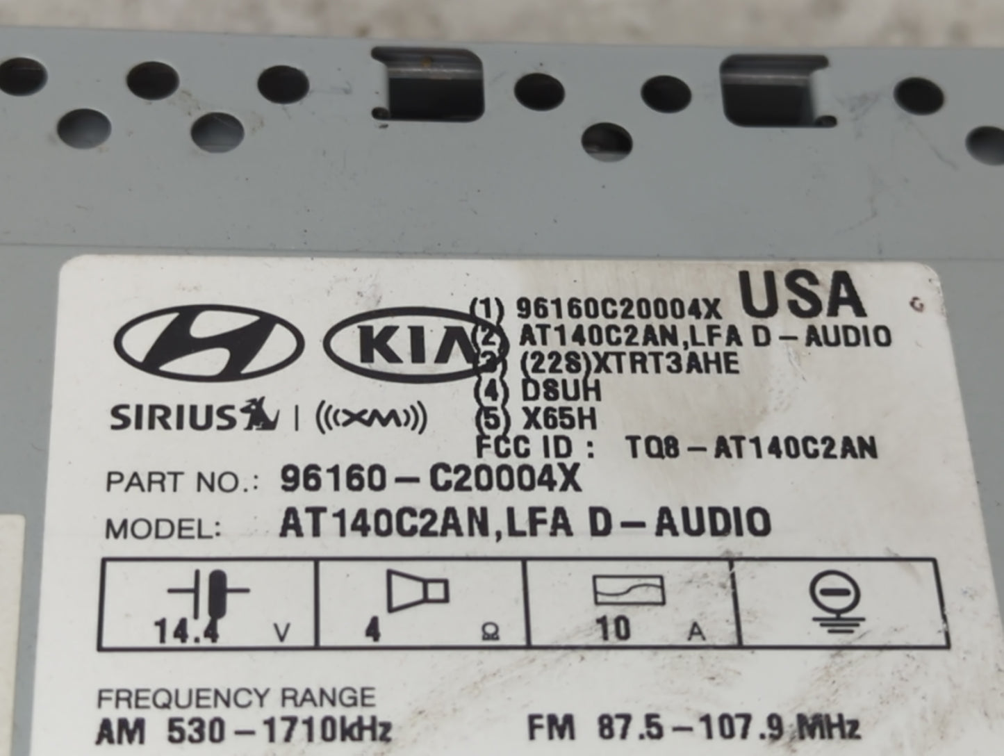 2016-2017 Hyundai Sonata Radio AM FM Cd Player Receiver Replacement Fits Fits 2016 2017 OEM Used Auto Parts - Oemusedautopar