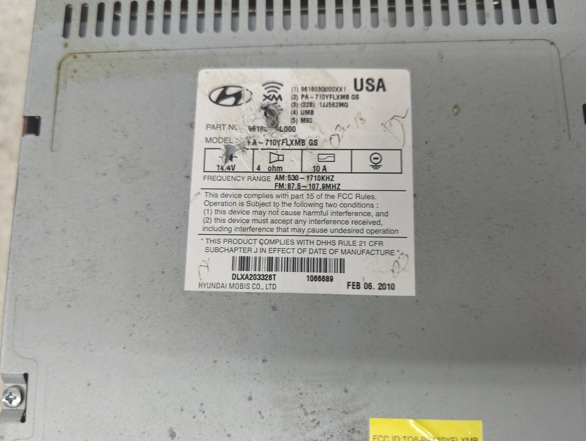 2011 Hyundai Sonata Radio AM FM Cd Player Receiver Replacement Fits OEM Used Auto Parts - Oemusedautoparts1.com