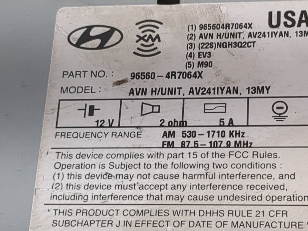 2011-2014 Hyundai Sonata Information Radio Display Screen 5035893 - Oemusedautoparts1.com