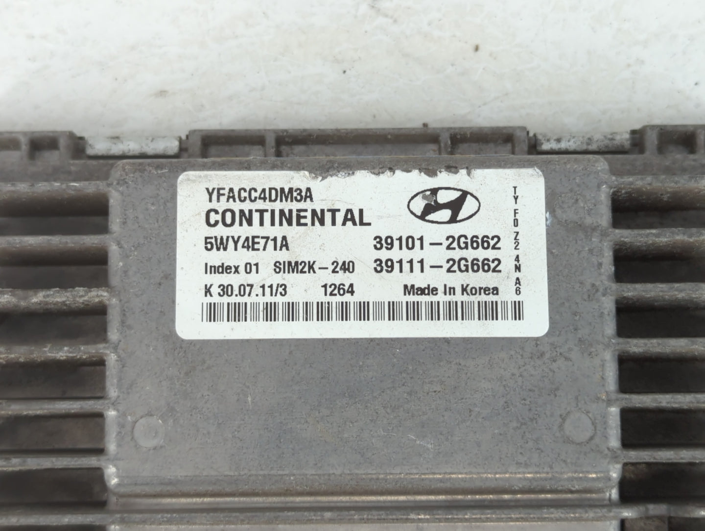 2011-2014 Hyundai Sonata PCM Engine Control Computer ECU ECM PCU OEM P/N:39101-2G662 Fits Fits 2011 2012 2013 2014 OEM Used 