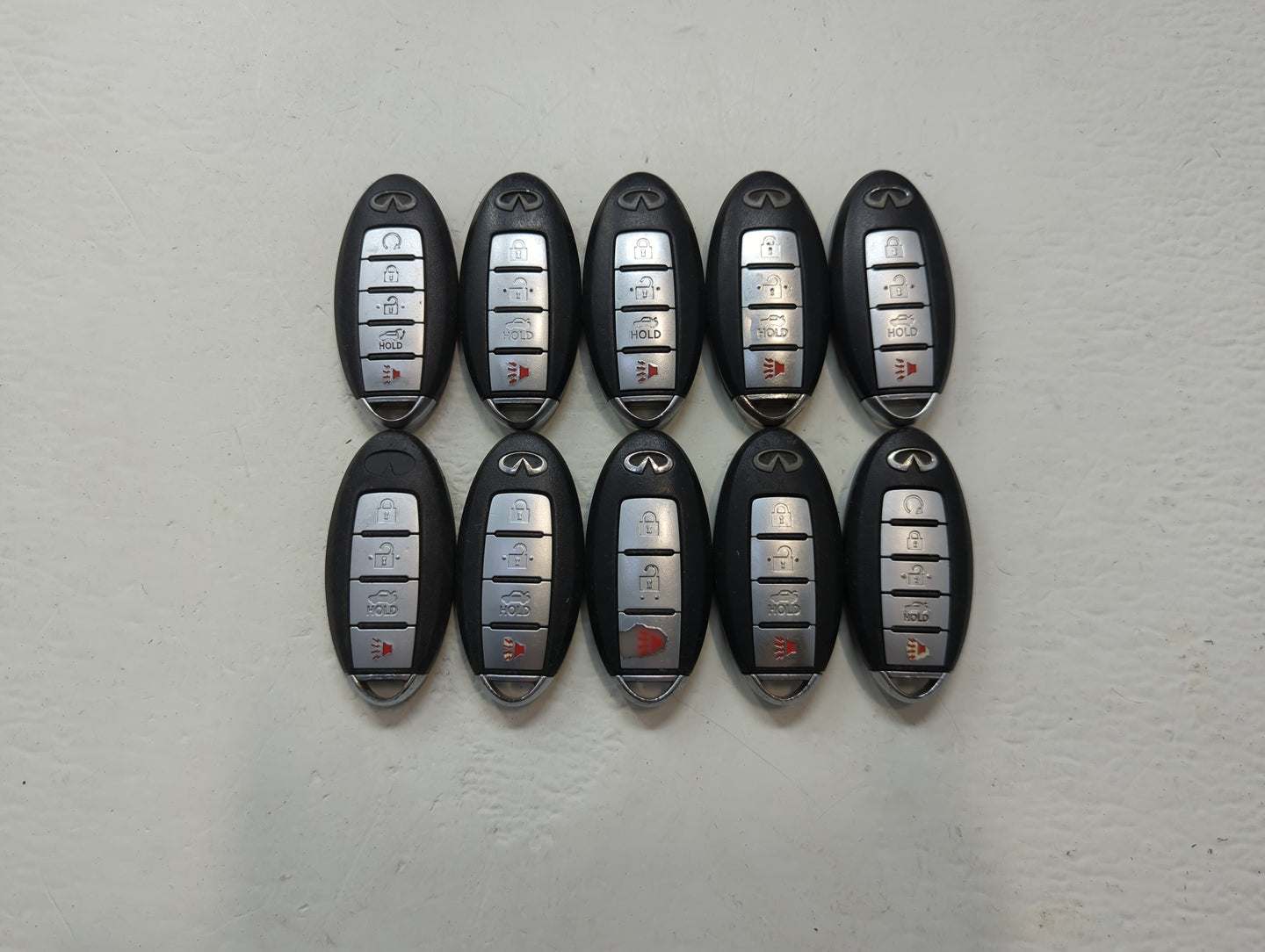 Lot of 10 Infiniti Keyless Entry Remote Fob KR5S180144014 | CWTWB1U787 - Oemusedautoparts1.com