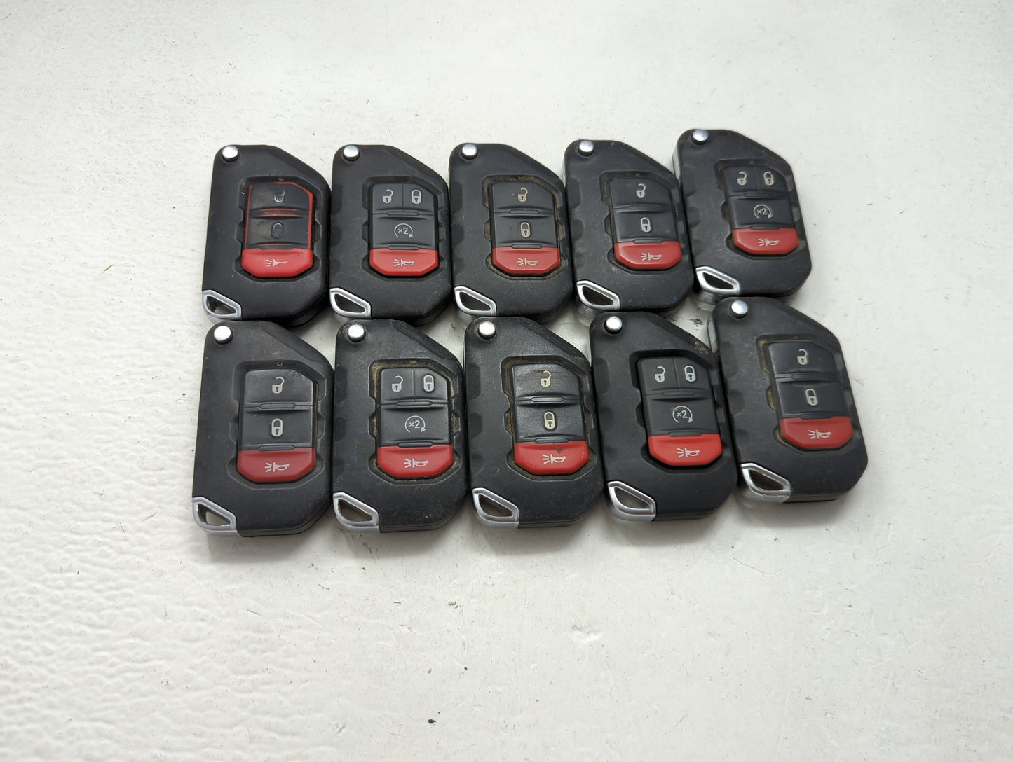 Lot of 10 Jeep Keyless Entry Remote Fob MIXED FCC IDS 1475542 - Oemusedautoparts1.com