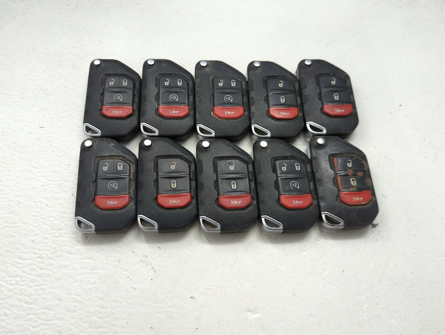 Lot of 10 Jeep Keyless Entry Remote Fob MIXED FCC IDS 1475697 - Oemusedautoparts1.com