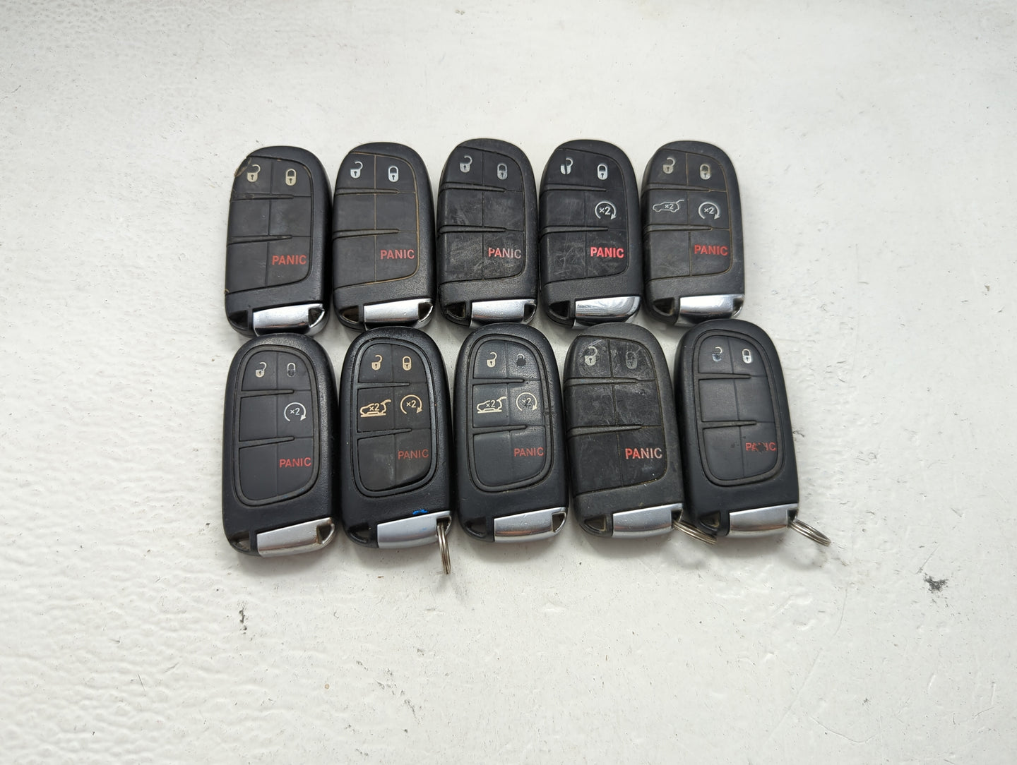 Lot of 10 Jeep Keyless Entry Remote Fob MIXED FCC IDS MIXED PART NUMBERS 1475797 - Oemusedautoparts1.com
