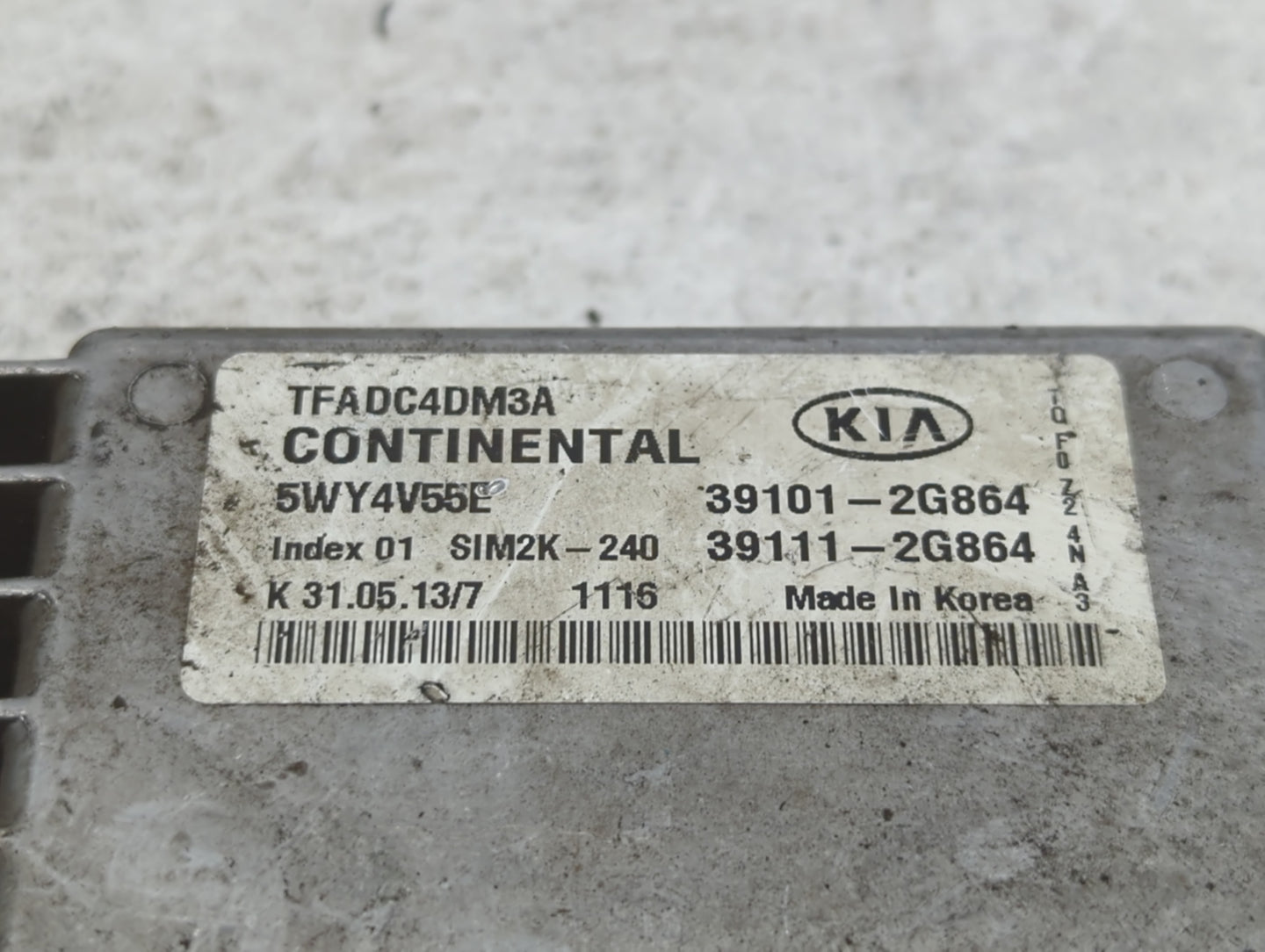 2011-2013 Kia Optima PCM Engine Control Computer ECU ECM PCU OEM P/N:39111-2G864 39101-2G864 Fits Fits 2011 2012 2013 OEM Us
