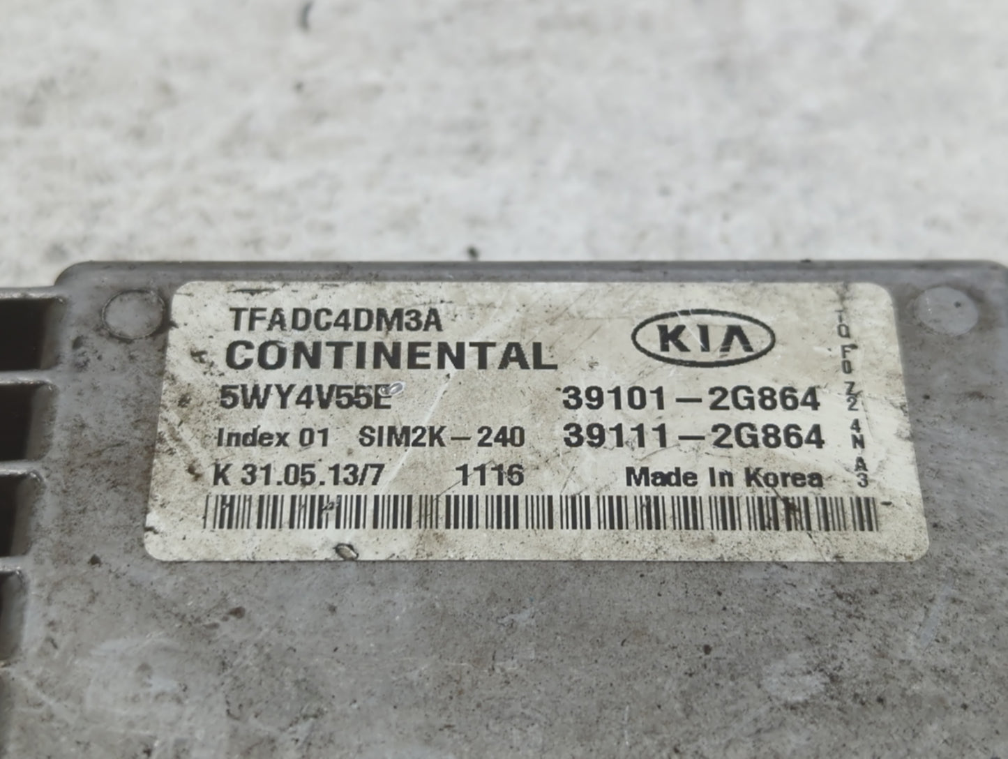 2011-2013 Kia Optima PCM Engine Control Computer ECU ECM PCU OEM P/N:39111-2G864 39101-2G864 Fits Fits 2011 2012 2013 OEM Us