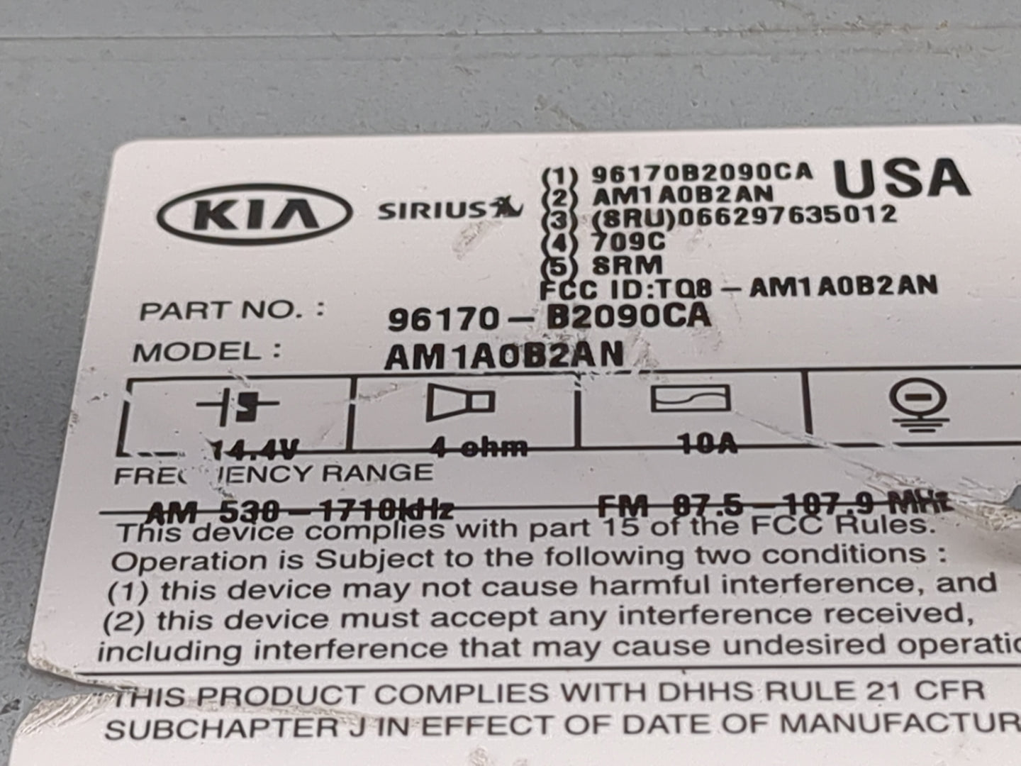 2014-2016 Kia Soul Radio AM FM Cd Player Receiver Replacement Fits Fits 2014 2015 2016 OEM Used Auto Parts - Oemusedautopart