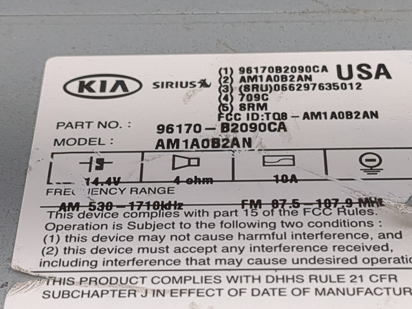2014-2016 Kia Soul Radio AM FM Cd Player Receiver Replacement Fits Fits 2014 2015 2016 OEM Used Auto Parts - Oemusedautopart