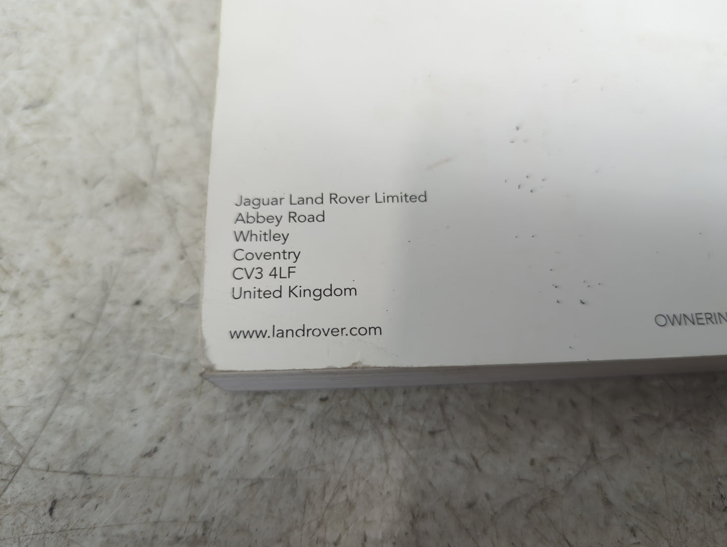 0 Land Rover Range Rover Owners Manual Book Guide OEM Used Auto Parts - Oemusedautoparts1.com