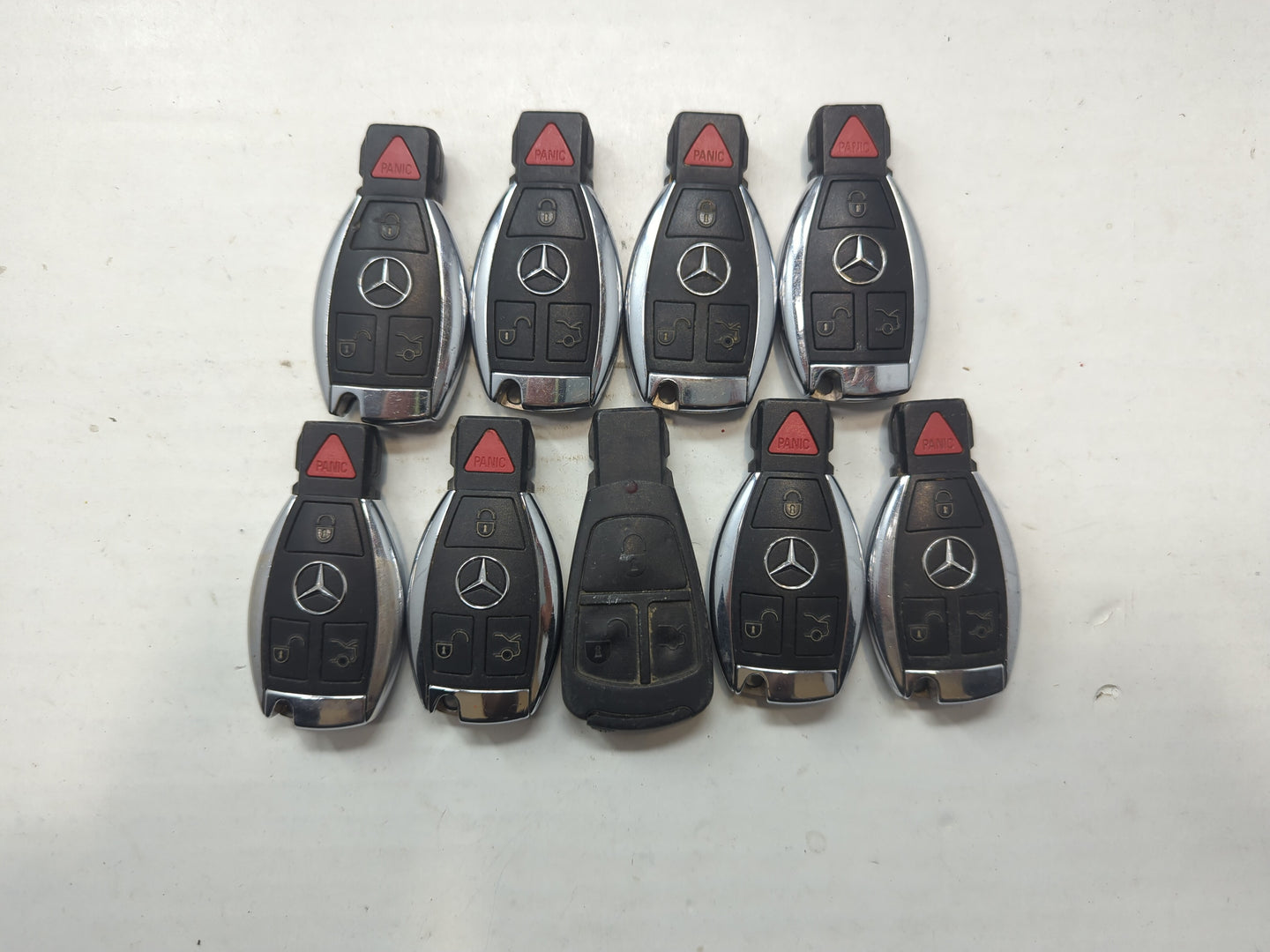 Lot of 9 Mercedes-Benz Keyless Entry Remote Fob MIXED FCC IDS MIXED PART - Oemusedautoparts1.com