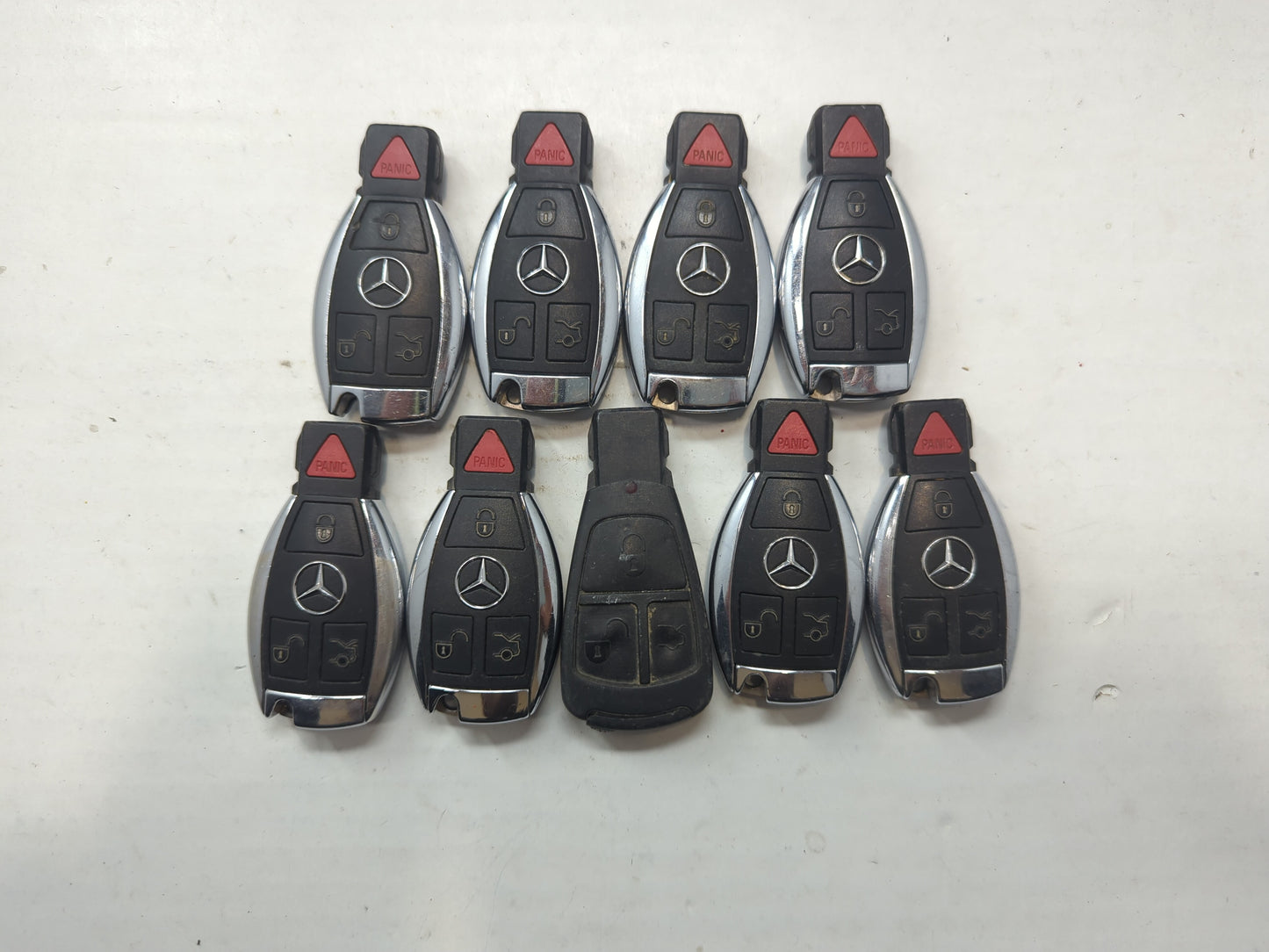 Lot of 9 Mercedes-Benz Keyless Entry Remote Fob MIXED FCC IDS MIXED PART - Oemusedautoparts1.com