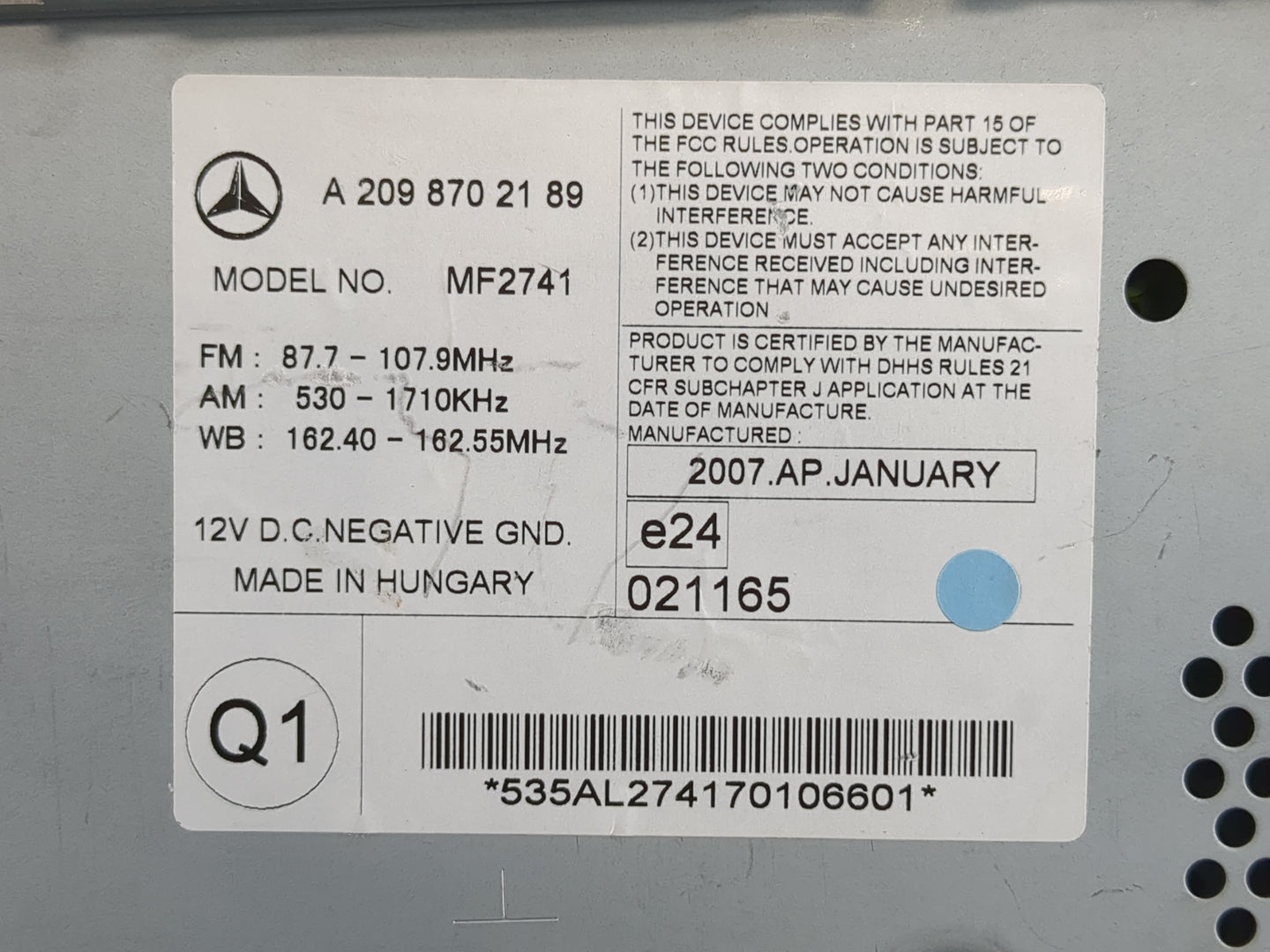 2007-2009 Mercedes-benz Clk550 Undefined - Oemusedautoparts1.com