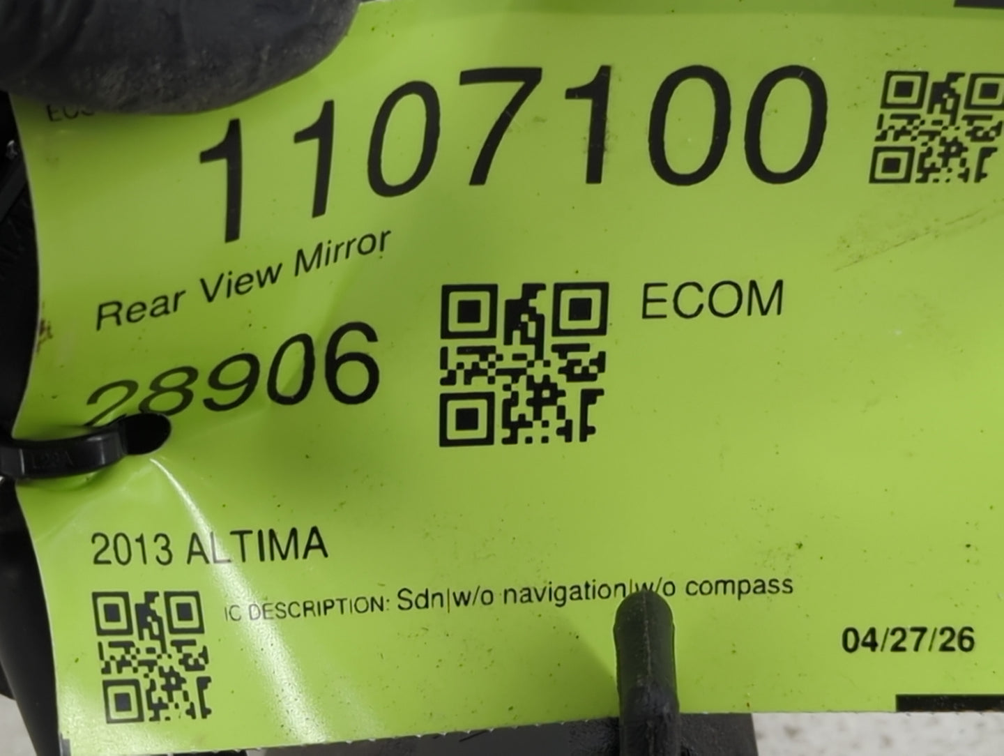 2000-2022 Nissan Altima Interior Rear View Mirror Replacement OEM Fits OEM Used Auto Parts - Oemusedautoparts1.com