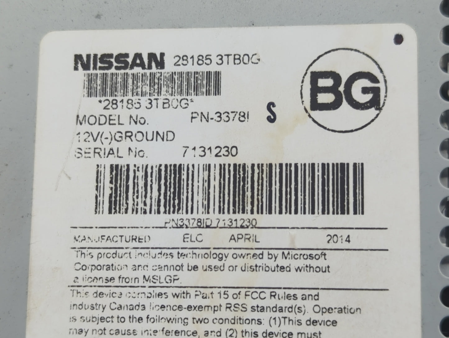 2013-2015 Nissan Altima Radio AM FM Cd Player Receiver Replacement Fits Fits 2013 2014 2015 OEM Used Auto Parts - Oemusedaut