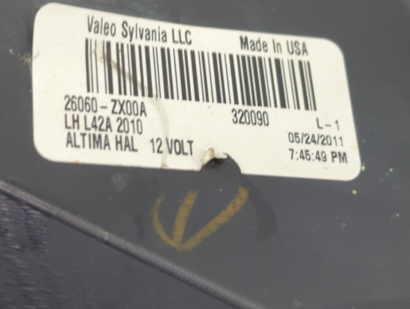 2010-2012 Nissan Altima Driver Left Oem Head Light Headlight Lamp - Oemusedautoparts1.com