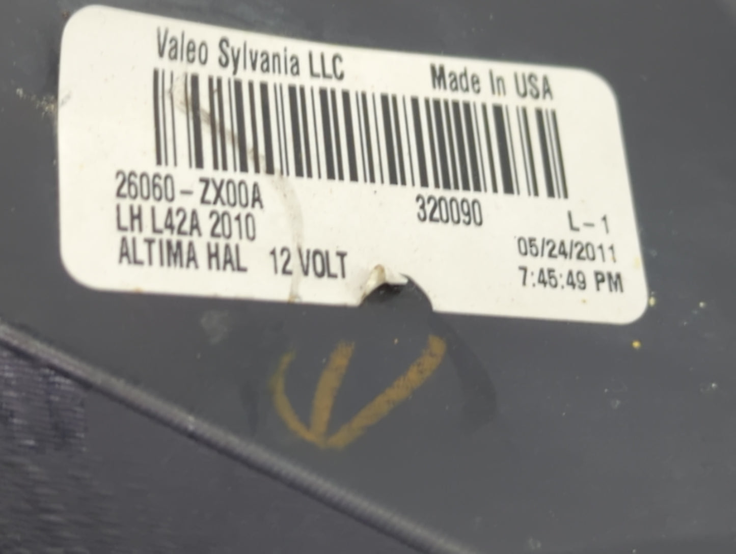 2010-2012 Nissan Altima Driver Left Oem Head Light Headlight Lamp - Oemusedautoparts1.com