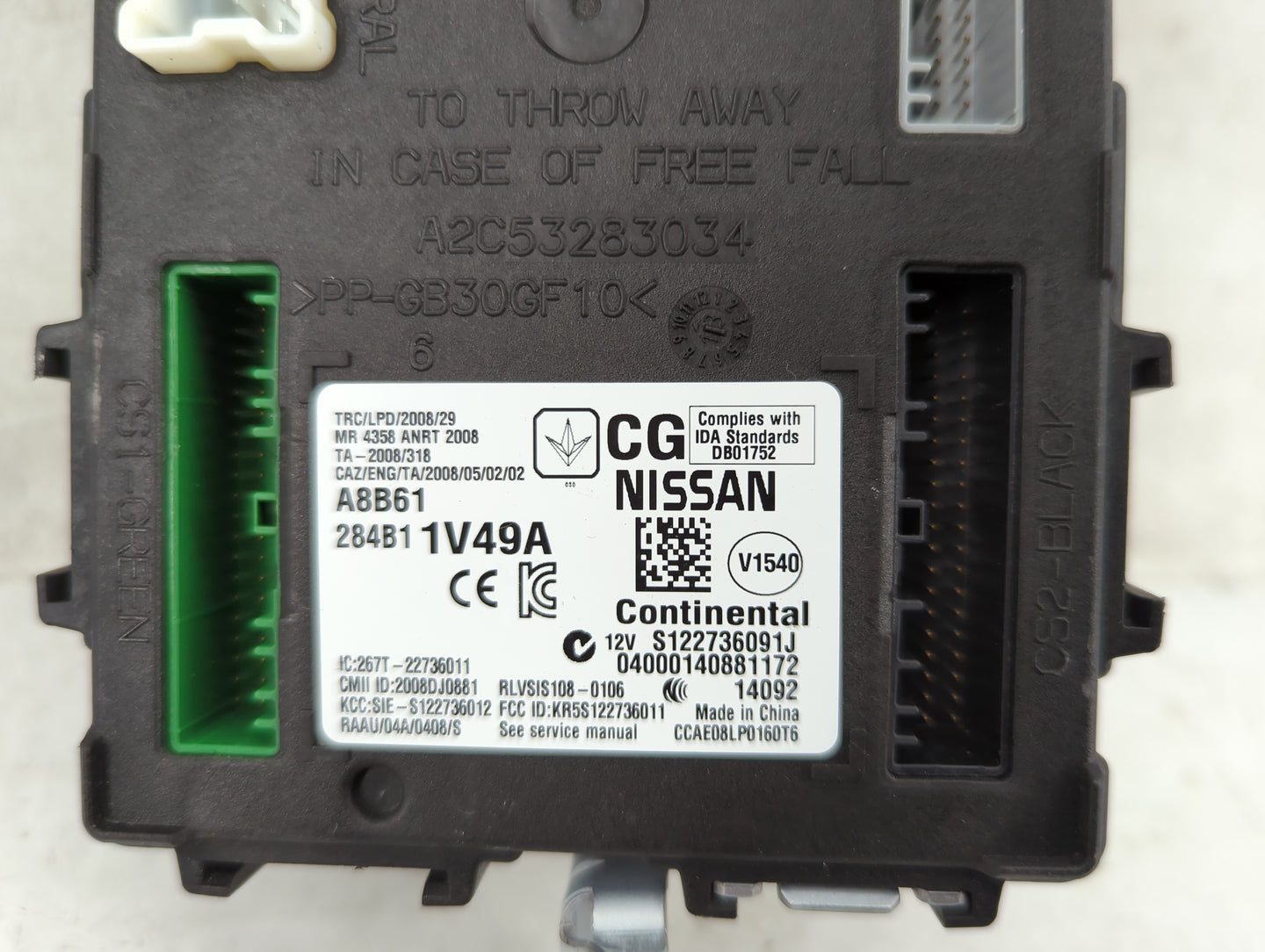 2013-2014 Nissan Murano Body Control Module Bcm Inner Cabin Fuse Box - Oemusedautoparts1.com