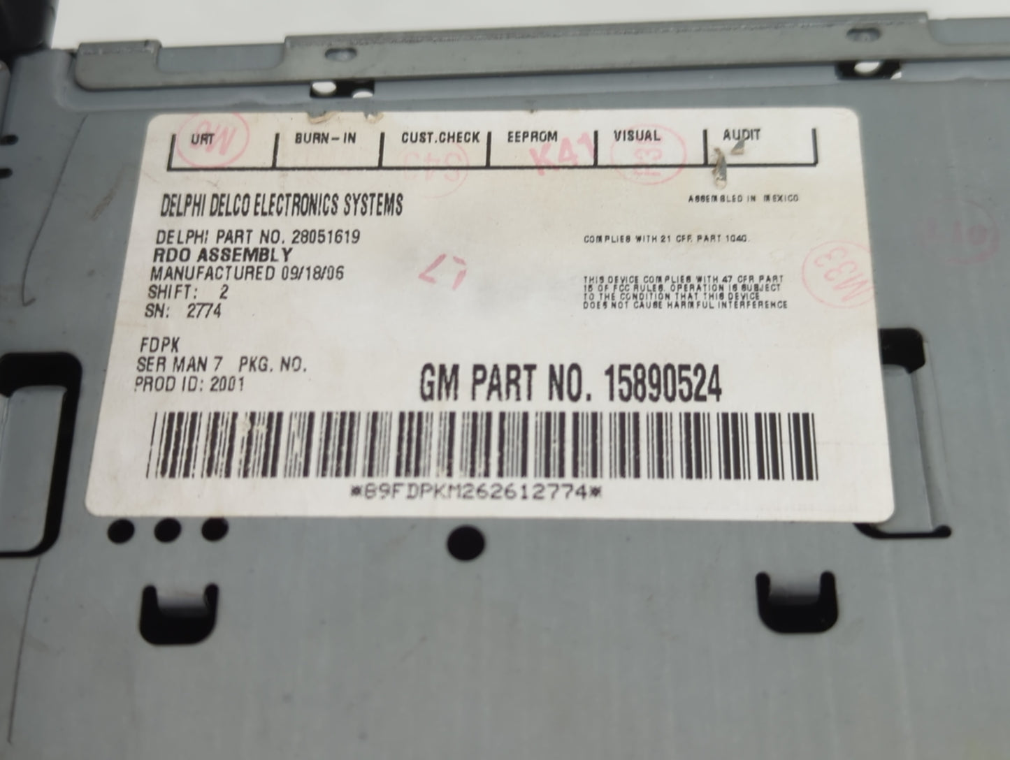 2006-2007 Pontiac G6 Radio AM FM Cd Player Receiver Replacement Fits Fits 2006 2007 OEM Used Auto Parts - Oemusedautoparts1.