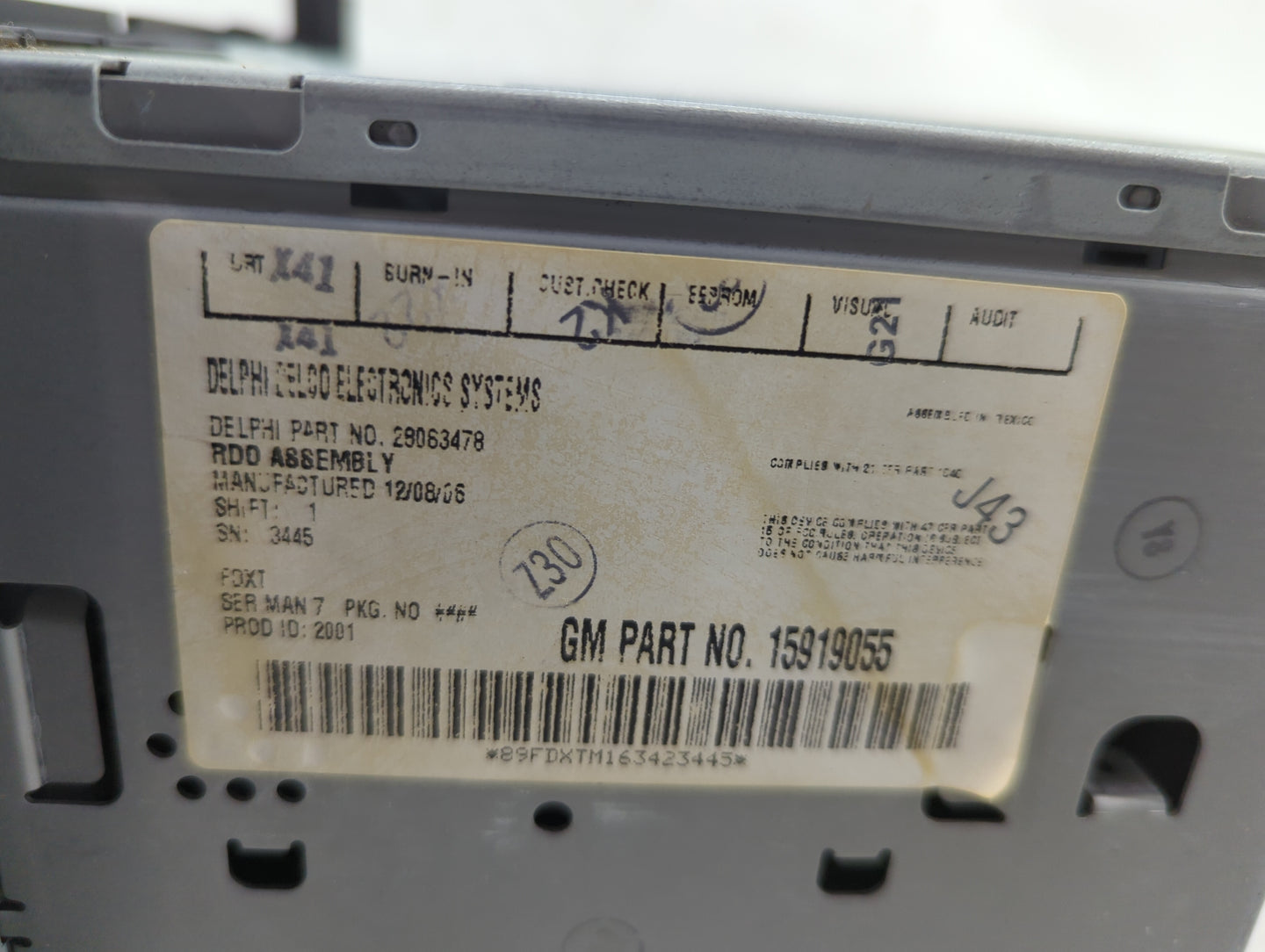 2006-2007 Pontiac G6 Radio AM FM Cd Player Receiver Replacement Fits Fits 2006 2007 OEM Used Auto Parts - Oemusedautoparts1.