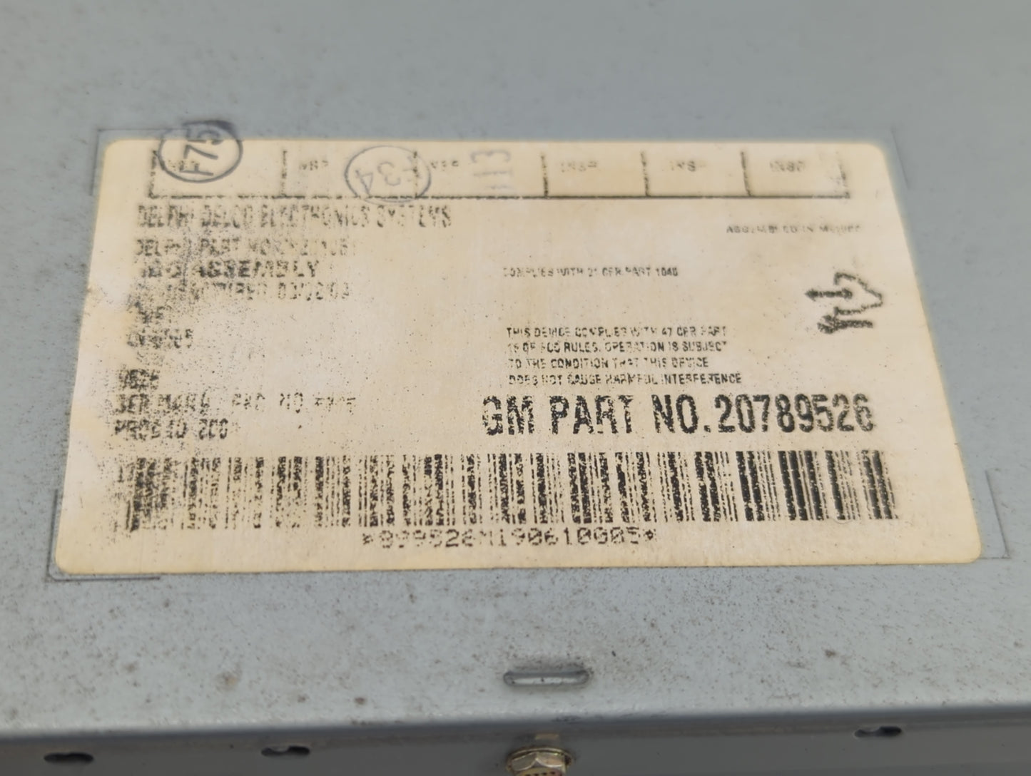 2009-2010 Pontiac G6 Radio AM FM Cd Player Receiver Replacement Fits Fits 2009 2010 OEM Used Auto Parts - Oemusedautoparts1.