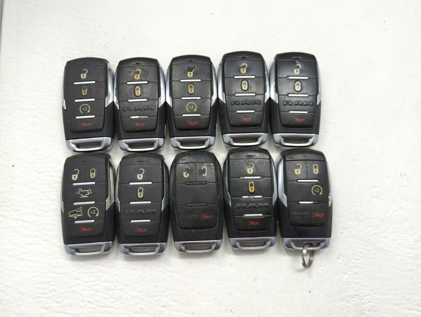 Lot of 10 Ram Keyless Entry Remote Fob MIXED FCC IDS MIXED PART NUMBERS - Oemusedautoparts1.com