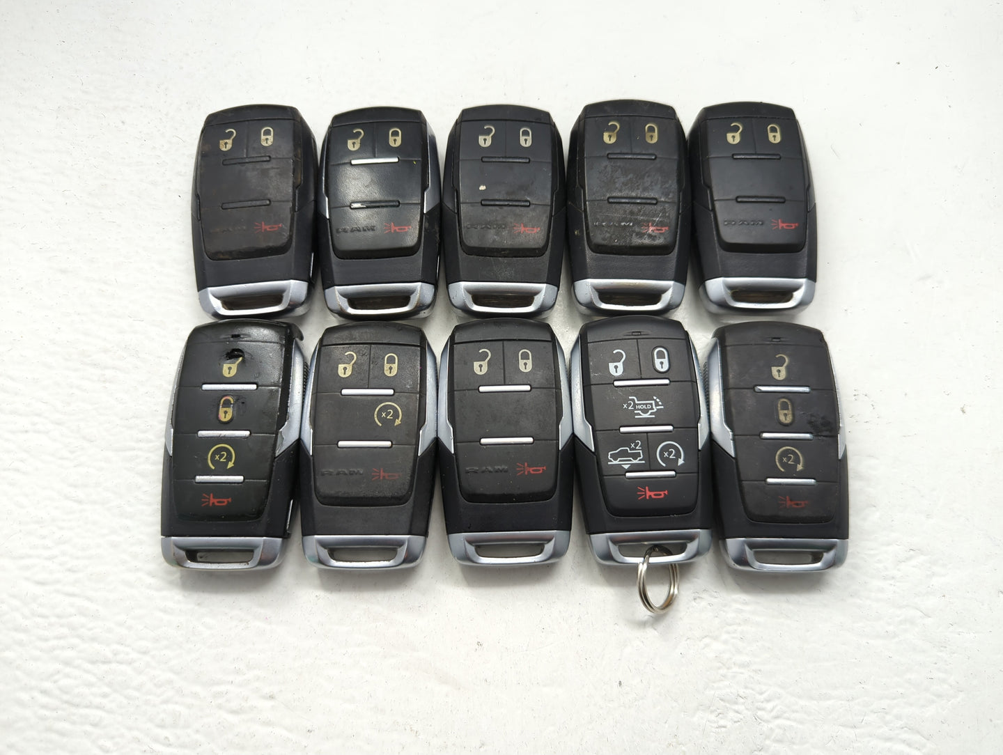 Lot of 10 Ram Keyless Entry Remote Fob GQ4-76T | OHT4882056 MIXED PART - Oemusedautoparts1.com