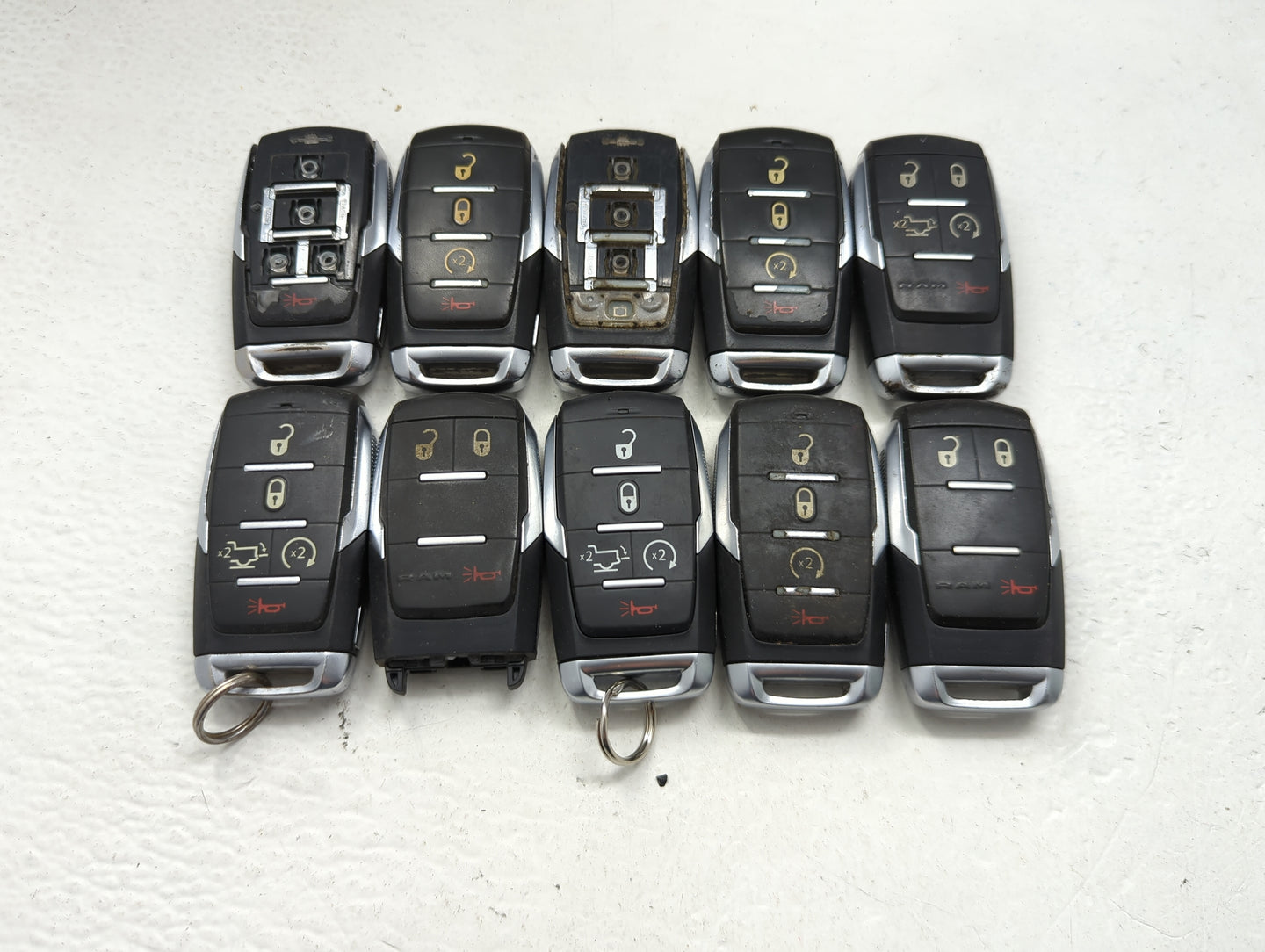 Lot of 10 Ram Keyless Entry Remote Fob GQ4-76T | OHT4882056 MIXED PART - Oemusedautoparts1.com