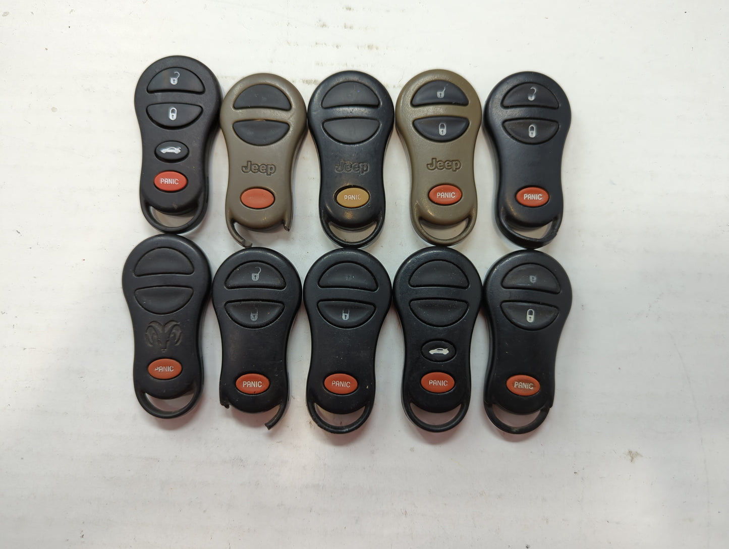Lot of 10 Dodge Keyless Entry Remote Fob GQ43VT9T | GQ43VTI7T MIXED PART - Oemusedautoparts1.com